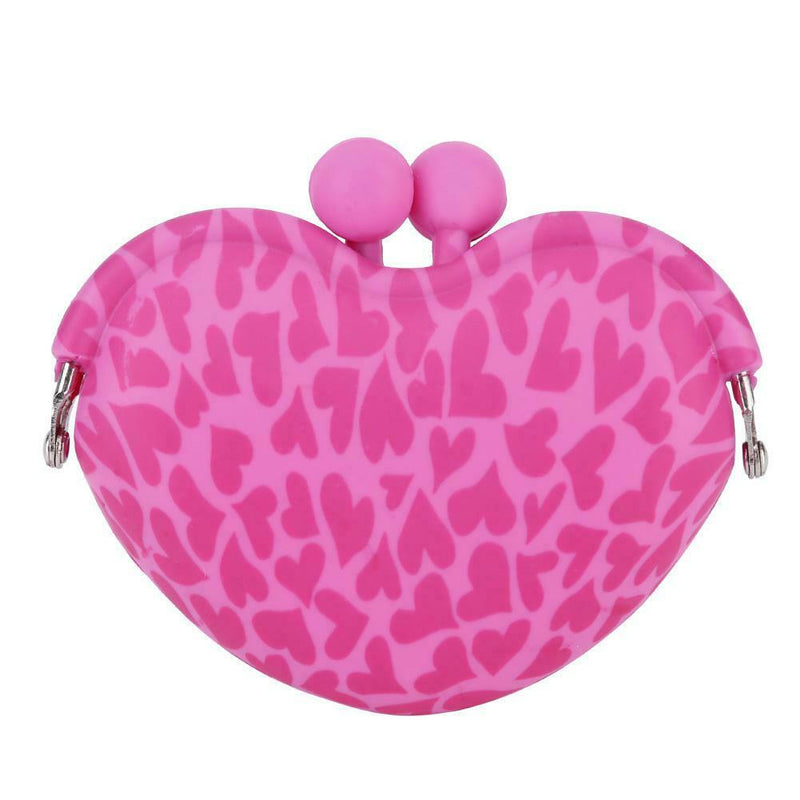 Sweet Women Girls Silicone Mini Heart Clip Key Coin Holder Purse Kids Gifts