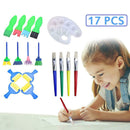 17pcs Painting Set Palette Pan Drawing Sponge Seal Graffiti Painting Brush