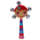 1pc Baby Kids Rainbow Wooden Handle Bell Jingle Stick Shaker Rattle Toys
