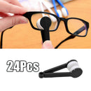 24Pcs Eyeglass Microfiber Spectacles Cleaner Soft Brush Cleaning Tool Black