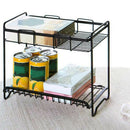 Spice Rack Two Layers Stainless Steel Storage Shelf Rack Home Kitchen Seaso
