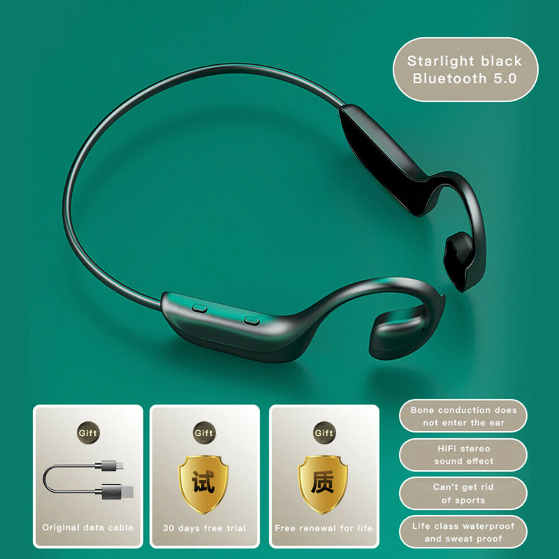 G100Bone Conduction Bluetooth 5.0 Headset Sports Waterproof Headphone Earbuds Ef