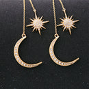 Celestial Moon and Sun Gem Oversized Earrings Engraved Long Dangle Colour