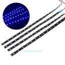 4Pcs Waterproof 30CM 15 LED Car Motor Truck Flexible Strip Light Decor Blue 12V