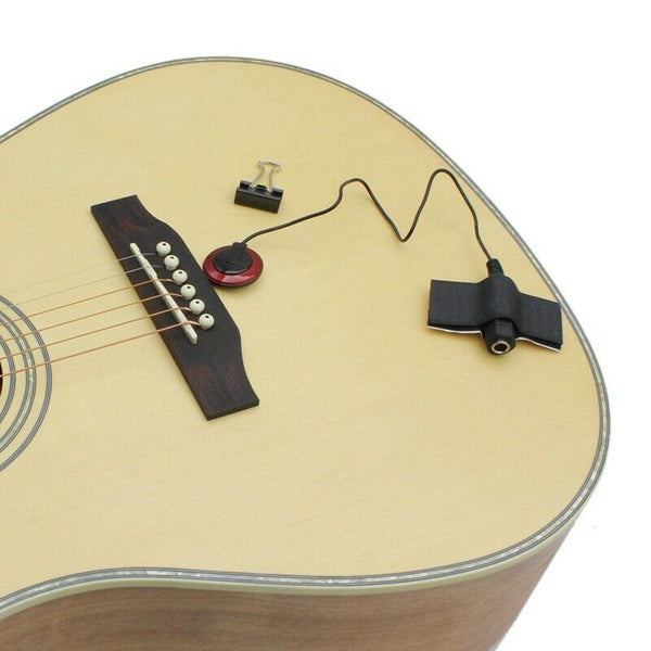 Piezo Contact Pickup 6.5mm Jack with Clip for Guitar Violin Banjo Mandolin