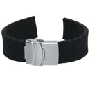 Watch Bands Sport Black Silicone Rubber Watch Strap Deployment Buckle Water