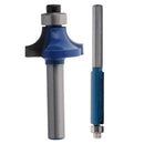 Set of 2, Cutting Bearing Extra Long Flush Trim Router Bit, 0.24 and 1/4 inch