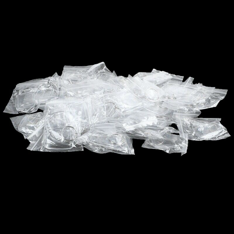 50x Clear Acrylic Plastic Blank Keyrings Insert Passport Photo Keychain Key Y4S4