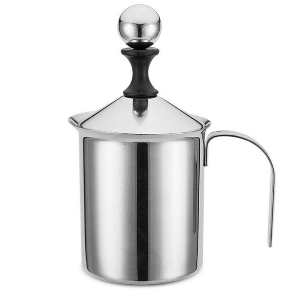 Manual Milk French Press Coffee Maker Stainless Steel Hand Pump Milk Foamer W8C5