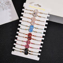 12Pcs/Sets Sequins Round Charms Bracelets Women Girl Braided Adjustable Rop