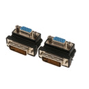 2 Pieces 90 Degree DVI 24+5 Male to 15 Pin VGA Female Adapter Converter