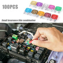 100pcs Mini Car Fuses 3A 5A 7.5A 10A 15A 20A 25A 30A 35A 40A with Box+Clip