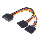 15Pin SATA Port to 2 15Pin SATA Splitter Cable Extender Power Adapter Cable