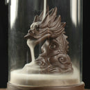 1X(The New Dragon Backflow Incense Burner Auspicious Glass Cover Teahouse O