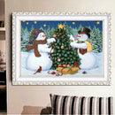 Snowman Christmas Tree DIY Full Drill Round Diamond Painting Embroidery Kit