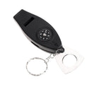 4 in1 Survival Whistle Compass Magnifier Thermometer Keychain Travel EDC Outdoor