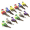 12 Pieces Feather And Foam Birds Home Artificial
