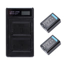 2 Pcs Np-Fw50 Battery And Dual Battery Charger With Usb Led Display For Son