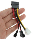 1Pcs 4Pin to 3Pin Fan Power Cable Adapter 12v*2 / 5v*2 for Cooling CPU PC  W 3C