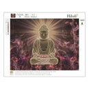 Buddhism Light DIY Round Diamond Painting Embroidery Kits Cross Stitch Set