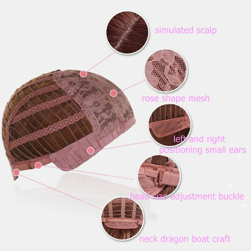 22'' Women Wavy Curly Long Hair Wig Balck Synthetic Heat Resistant Wig Full Hair