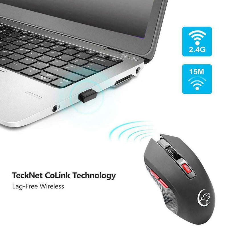 2.4G Wireless Gaming Mouse 2400DPI 6 Buttons Optical Mice with USB Receiver