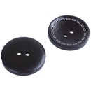 30 Pcs Dark Brown Pattern 2 Holes Round Wood Sewing Buttons 30mm(1 1/8")Dia
