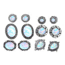 6Pairs/Set White Fire Opal Ear Studs Earrings Drop Dangle Weddings Jewelry  JR