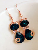 New Fashion Jewelry Womens Cute Cat Elegant Crystal Rhinestone Ear Stud Earrings