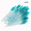 50pcs Disposable Makeup Eyelash Brush Mascara Wands Applicator (Lake Blue)