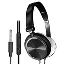 Wired Computer Headset Stereo Heavy Bass Earphones Over Ear Black with Mic
