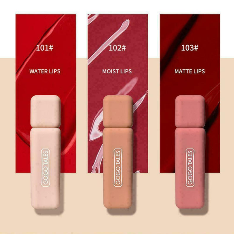 3Pcs Lipstick Makeup Waterproof Long-lasting Moisturizing Non-stic Lipstick F7M3