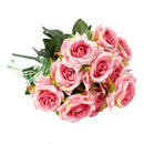 Artificial Silk Peony Pink Rose Bridal Wedding Bouquet Home Decor