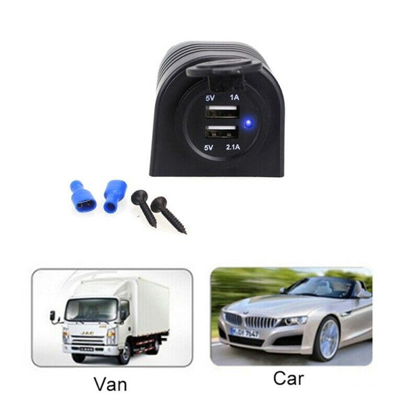 12V/24 USB Car Cigarette Lighter Socket Splitter Charger LED Display Waterproof