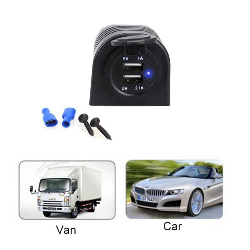 12V/24 USB Car Cigarette Lighter Socket Splitter Charger LED Display Waterproof