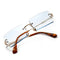 Ladies Rimless Sunglasses Party Tinted Lens Metal Frame Eyewear UV 400 Blue