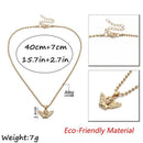 Fashion Angel Pendant Choker Necklace Alloy Beads Boho Chain Necklace Colli