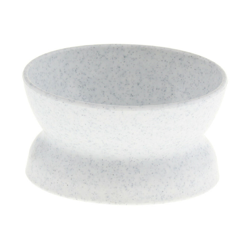 Plastic Cat Pet Dish Bowl Ergonomic Diner Food / Water White 2 Sides Bowls