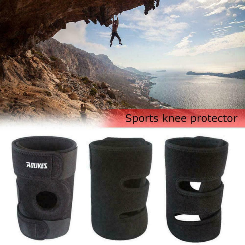 1pc Knee Support Elastic Brace Knee Pad Adjustable non-slip Sport Black Out E3A3