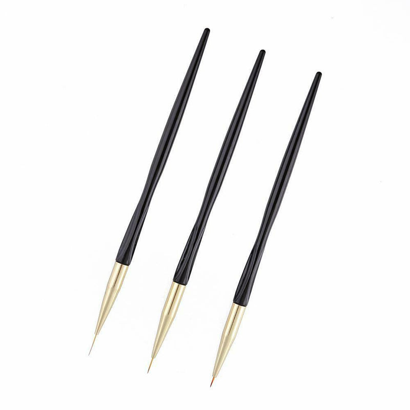 Pointed Nail Art Pen Crystal Carved UV Gel Pen Nail Decoration Tool (Black) A