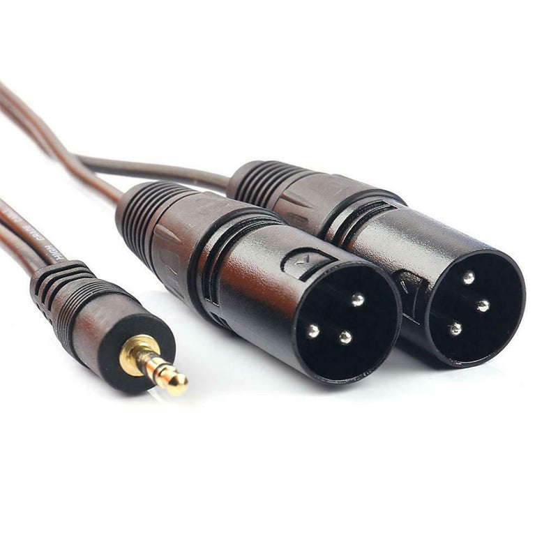 1.5M Adapter Cable Dual XLR Male To 3.5mm Jack For Digital Audio Player
