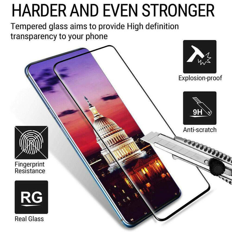 For OnePlus 7T Full Cover 9D Curved Tempered Glass 9H Screen Protector Black