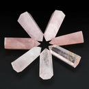 100% Natural Pink Rose Quartz Crystal Wand Point Healing Reiki Mineral Stone