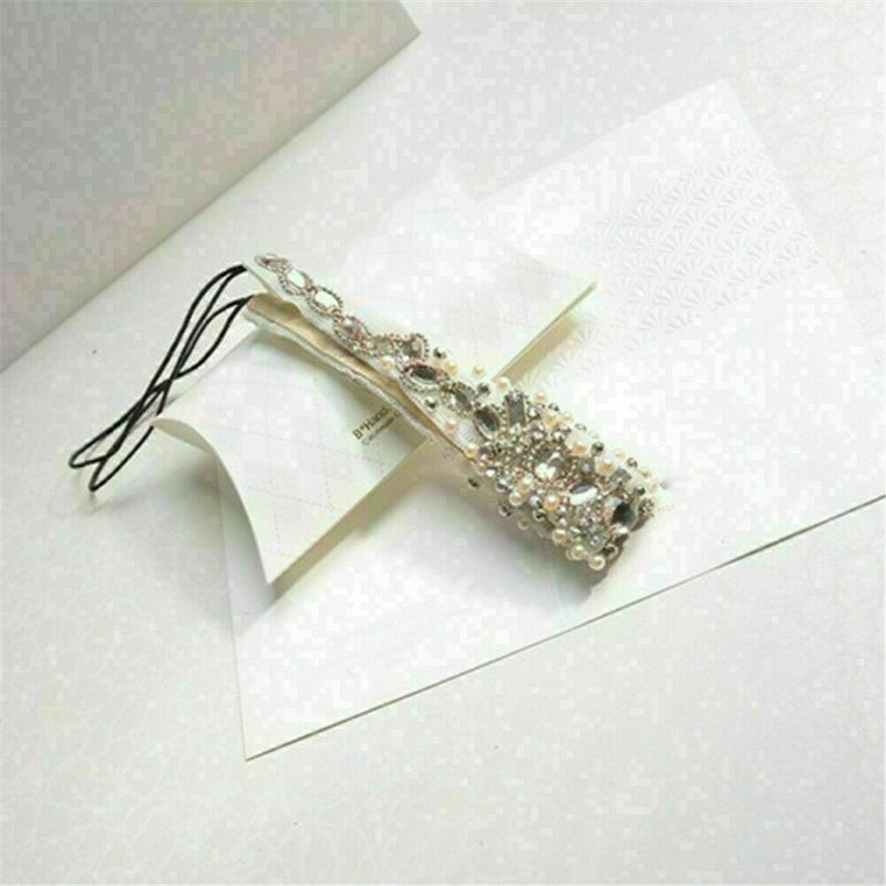 Women Lady Lace Hairband Rhinestone Crystal Headband Elastic Head Piece R2P K9O4
