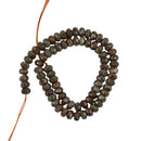 5x8mm Faceted Brown Snowflake Obsidian Rondelle Loose Beads Gemstones 15''