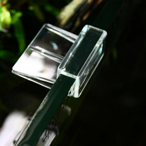 4x Plastic Support Clip Holder For Aquarium Fish Tank Glass Cover Clear 10mm