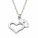Women Novelty Alloy Heart Necklace Nurse Stethoscope Chain Link Pendant Gift 1PC