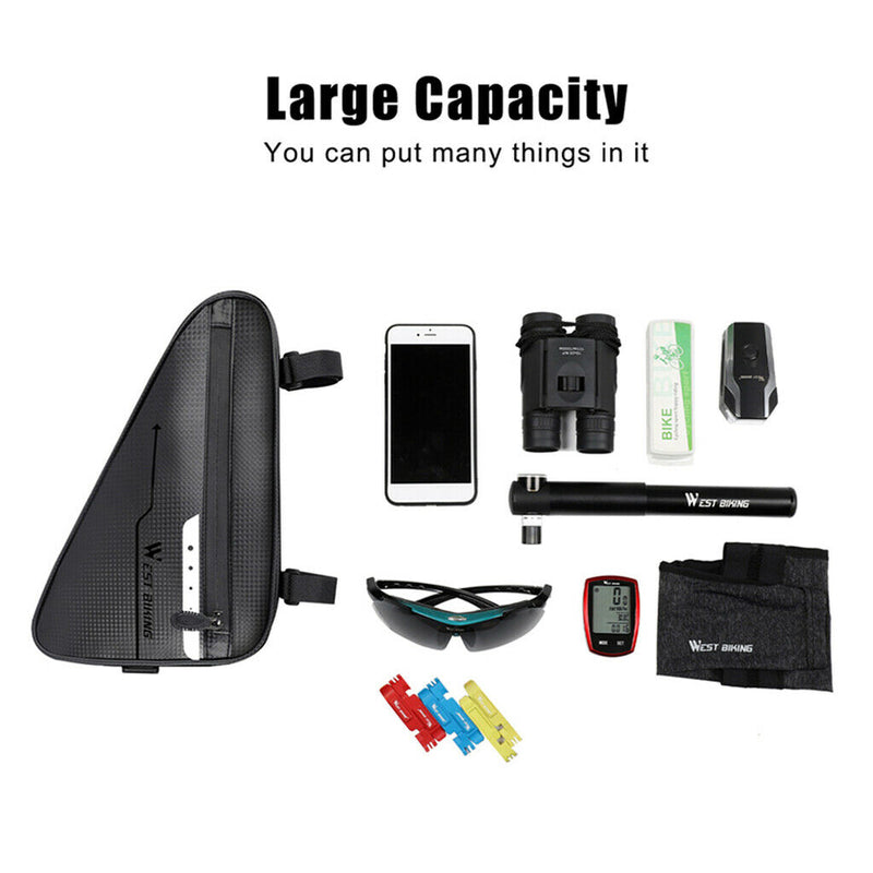 Waterproof Triangle Cycling  Front Tube Frame Saddle Bag Phone Pouch