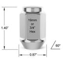 20Pc 1/2-20 Chrome Bulge Lug Nuts Car Refit Nuts For Jeep Dainuo Cut Hex Nu