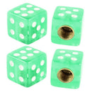 5X(4 Pcs GreenDice ShapedTire Valve Stem Caps for Car F4X3)